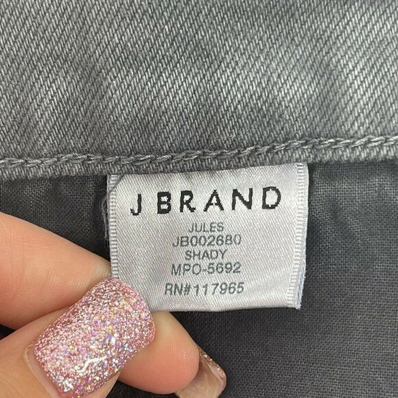 J Brand Jules High Rise Ankle Straight Jeans Shady Gray Womens Size 32 Waist - Picture 7 of 8